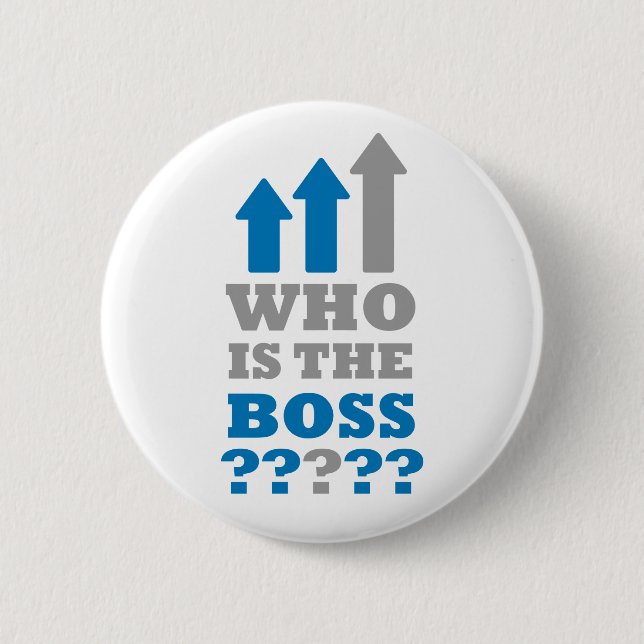Who is the boss ? 6 cm round badge (Front)