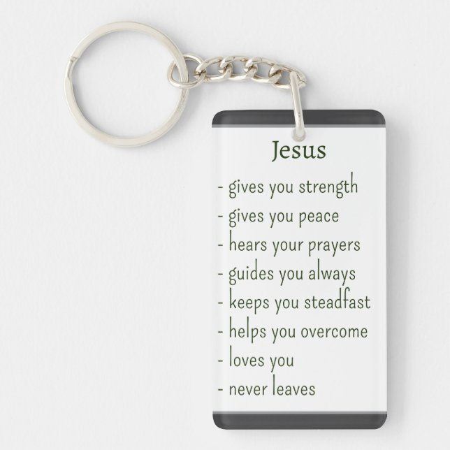 Who Jesus is Comforting Reminder Keepsake Gift Key Ring (Front)