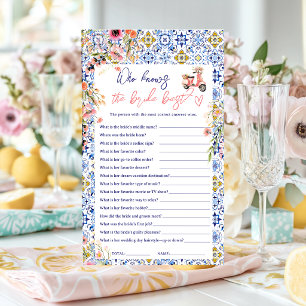 Who know the bride best italian bridal shower game
