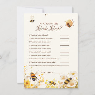Who know the bride the best bridal shower game Car Invitation