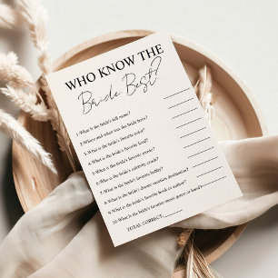 Who know the bride the best bridal shower game Car Invitation