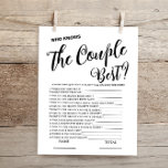 Who knows Couple best Simple Bridal Game<br><div class="desc">Who knows Couple best Simple Bridal Game - here is the one of the common bridal shower game to entertain your guests . As it is prepare as a template you can personalise it according to your wishes/needs. FOR MORE GAMES WITH THE SAME DESIGN write G317 in searching box of...</div>