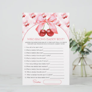 Who knows daddy best Baby Shower Game Card