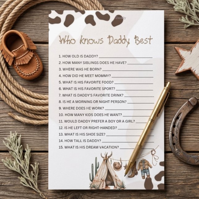 Who Knows Daddy Best Cowboy rustic howdy baby show (Creator Uploaded)