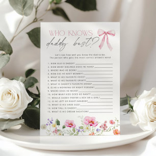  Who knows daddy best Wildflower baby shower game