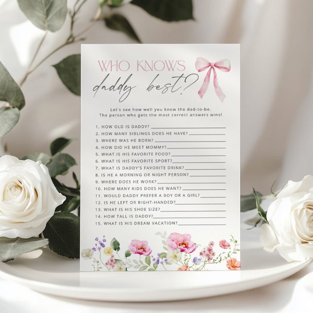 Who knows daddy best Wildflower baby shower game (Creator Uploaded)