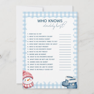 Who Knows Daddy Best Winter Baby Shower Game Invitation