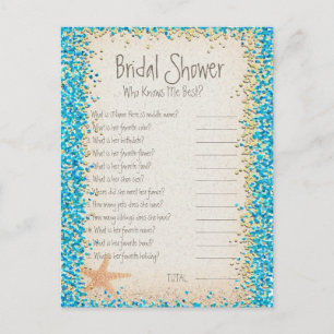 Who' Know's Me Game Ocean Glitter Postcard
