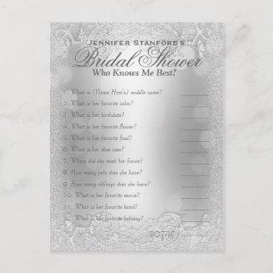 Who' Know's Me Game Silver Elegance Postcard