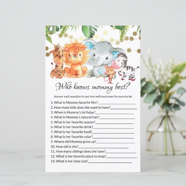 Who knows mommy best Baby Shower  Games (Standing Front)