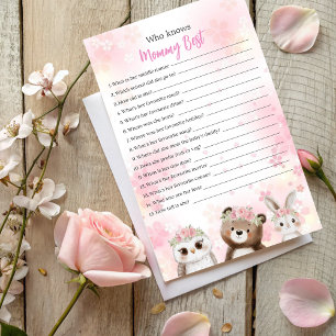 Who Knows Mommy Best Game - Woodland Theme