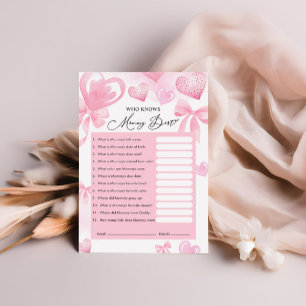Who Knows Mommy Best Valentines Game Cards