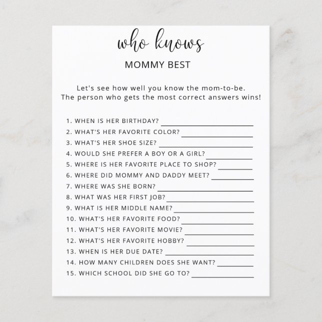 Who knows mummy best (Front)