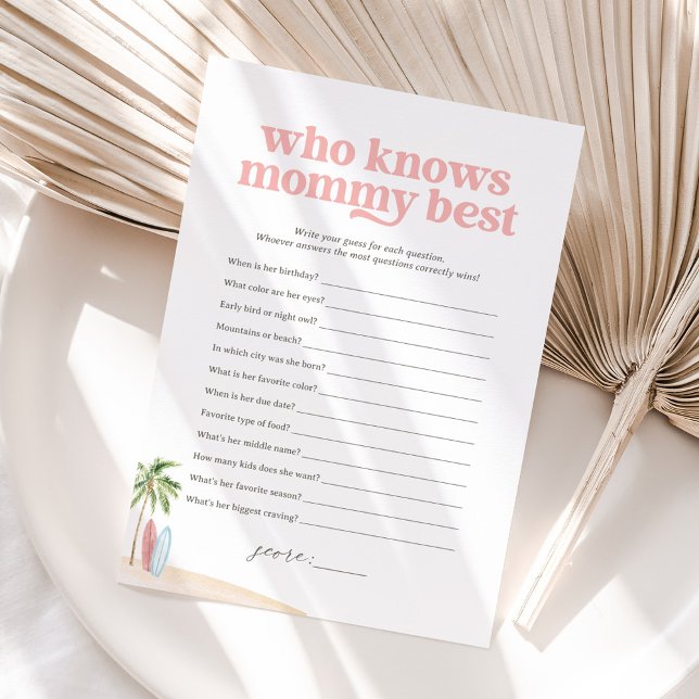 Who Knows Mummy Best Baby Beach Shower Game Invitation (Creator Uploaded)