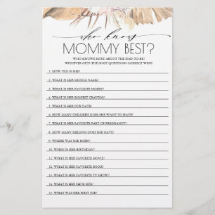 Who Knows Mummy Best Baby Shower Game