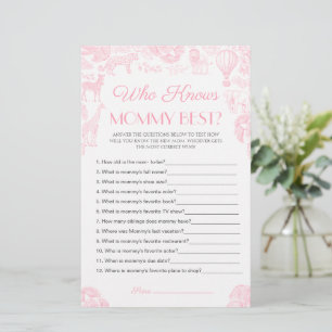 Who knows mummy best Baby Shower Game Card