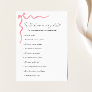 Who Knows Mummy Best Baby Shower Game Invitation