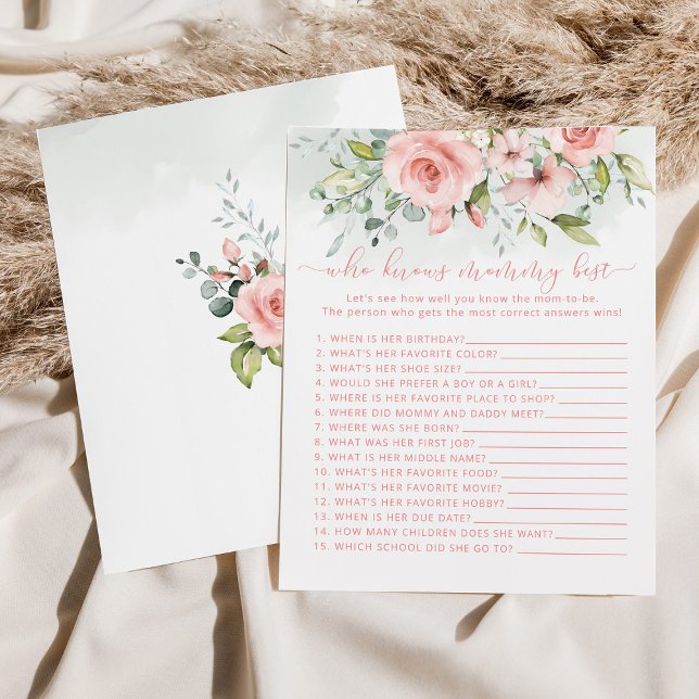 Who knows mummy best blush pink eucalyptus game (Creator Uploaded)