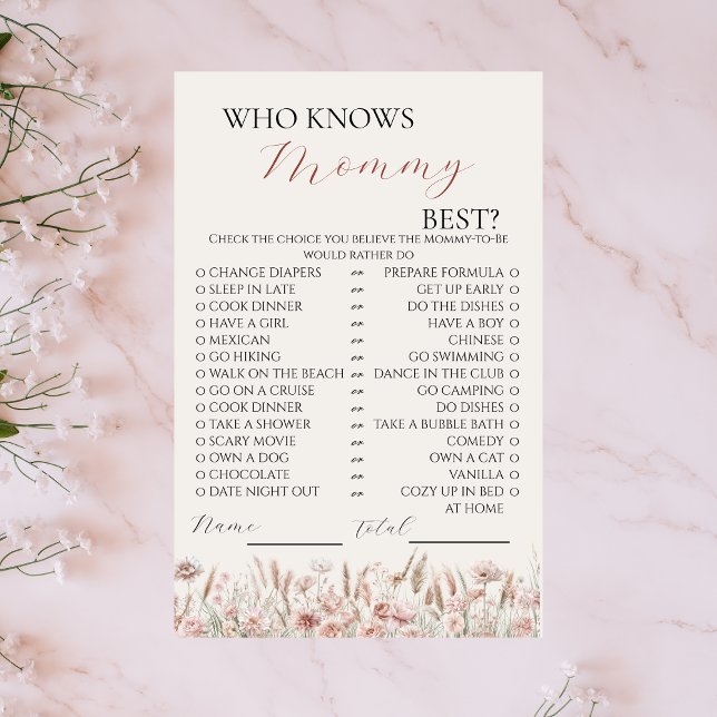 Who Knows Mummy Best Boho Floral Game Flyer (Creator Uploaded)