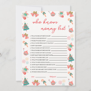 Who Knows Mummy Best Christmas Baby Shower Card