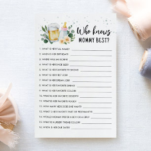 Who Knows Mummy Best Game Baby Is Brewing Pink