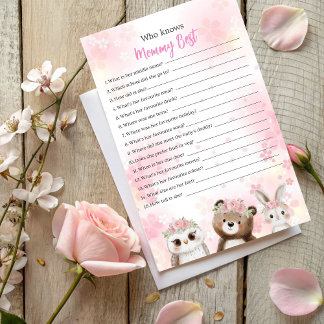 Who Knows Mummy Best Game - Woodland Theme