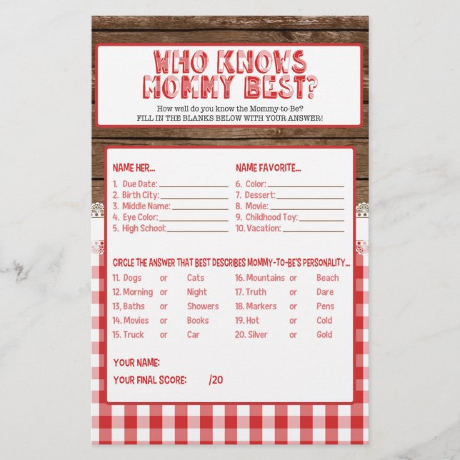 Who Knows Mummy Best - Red Baby Q (Front)