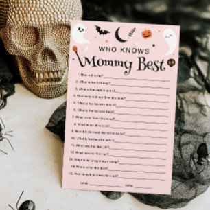 Who Knows Mummy Pink Halloween Baby Shower Game 