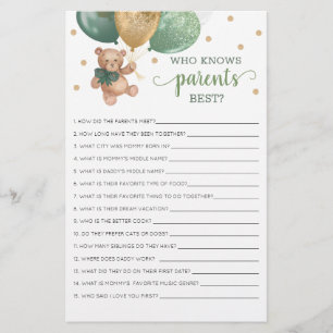 Who Knows Parents Best Game Teddy Bear