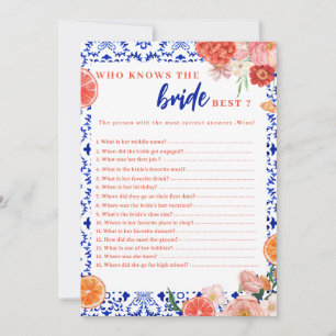 Who knows the best citrus bridal shower games card