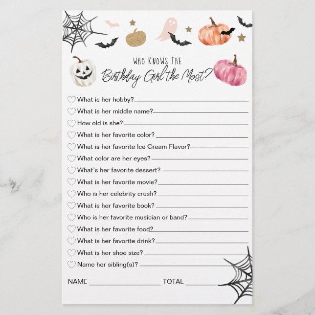 Who knows the birthday girl The Most Halloween (Front)