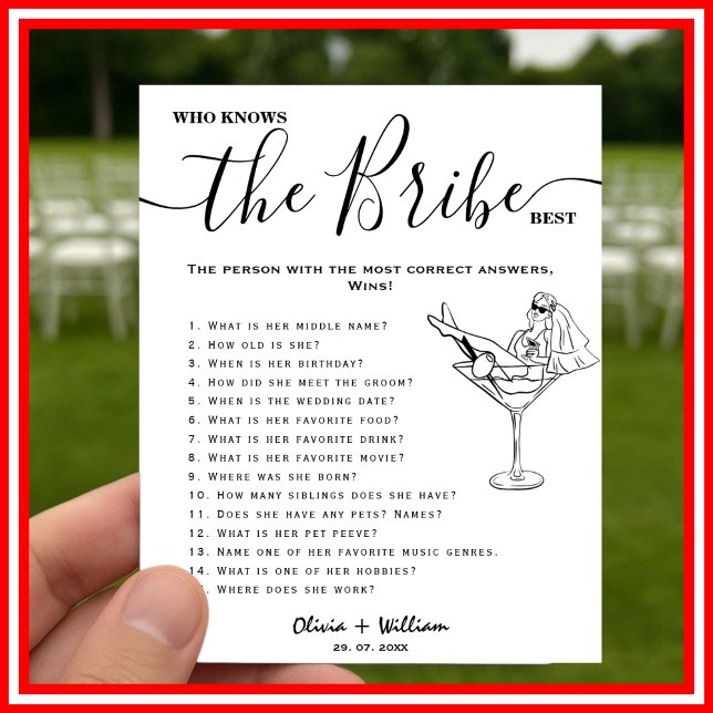 Who Knows The Bride Best Elegant Wedding Game Poster (Creator Uploaded)