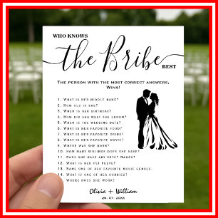 Who Knows The Bride Best Elegant Wedding Game Poster