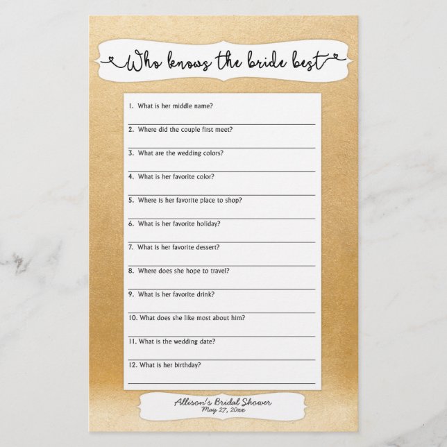 Who knows the bride best, he said she said 3982 (Front)