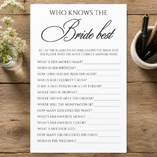 Who Knows the Bride Best Shower Game
