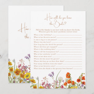 Who Knows the Bride Colourful Wildflower Game Invitation