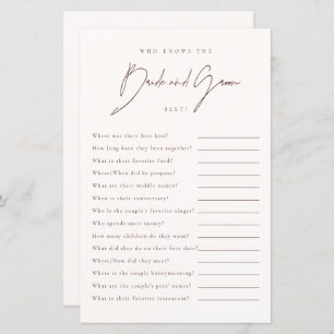 Who Knows The Bride&Groom Best Bridal Shower Game
