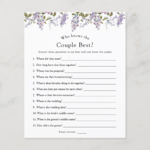 Who Knows the Couple Best Bridal Shower Game