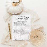Who Knows The Couple Best Bridal Shower Game