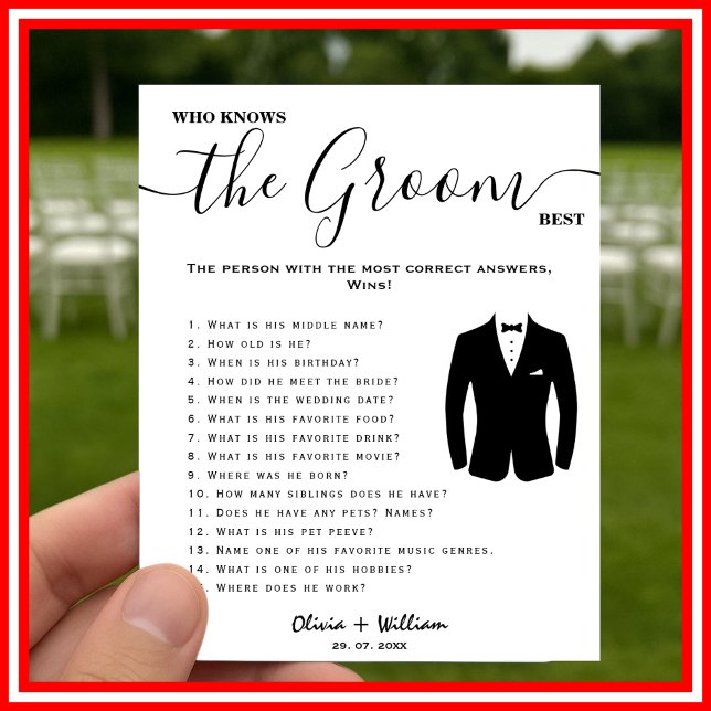 Who Knows The Groom Best Elegant Wedding Game Poster (Creator Uploaded)