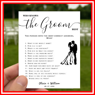 Who Knows The Groom Best Elegant Wedding Game Poster