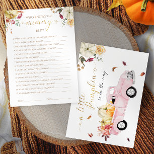 Who Knows the Mummy Best Fall Baby Shower Game Invitation