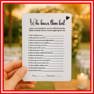 Who Knows Them Best Bridal Shower Game Invitation