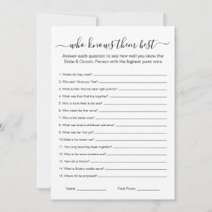 Who Knows Them Best Game – Bridal Shower Printable Invitation