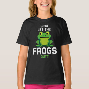Who Let The Frogs Out Cute Lovers Amphibian Pixels T-Shirt