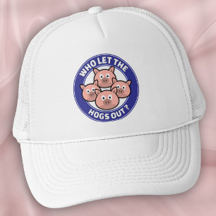 Who Let The Hogs Out - Cartoon Pigs Hat