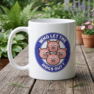 Who Let The Hogs Out - Funny Retro Song Parody Mug