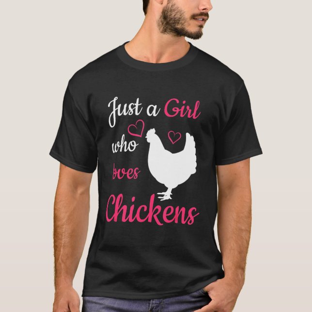 Who Loves Chickens Cute Animal T-Shirt (Front)