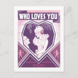 Who Loves Your Vintage Songbook Cover Postcard