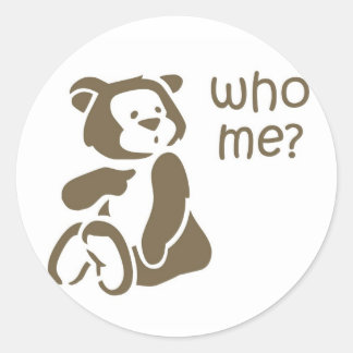 Who Me Cartoon Teddy Bear Card Seal Sticker